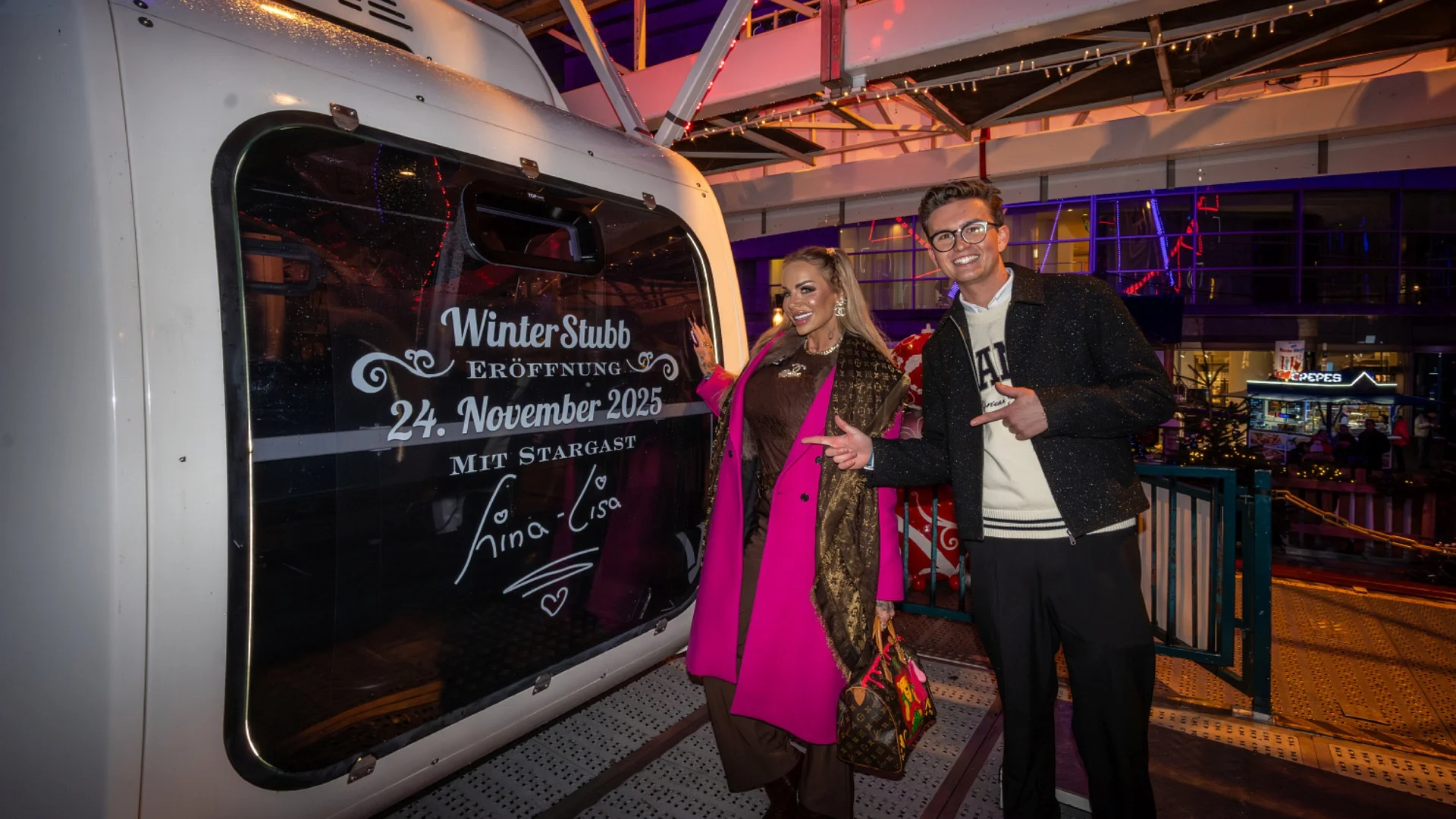 Luis Tillman mit Stargast bei der WinterStubb Eröffnung am Riesenrad